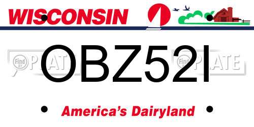 OBZ52I Wisconsin License Plate