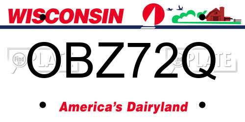 OBZ72Q Wisconsin License Plate