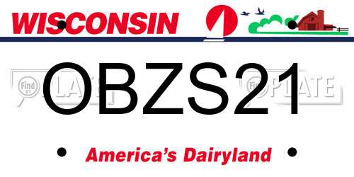 OBZS21 Wisconsin License Plate
