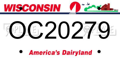 OC20279 Wisconsin License Plate
