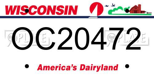 OC20472 Wisconsin License Plate