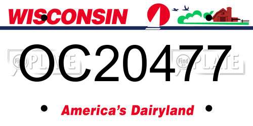 OC20477 Wisconsin License Plate