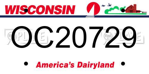 OC20729 Wisconsin License Plate