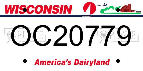 OC20779 Wisconsin License Plate