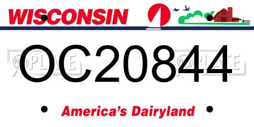 OC20844 Wisconsin License Plate