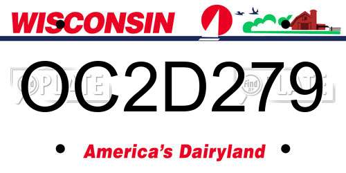 OC2D279 Wisconsin License Plate