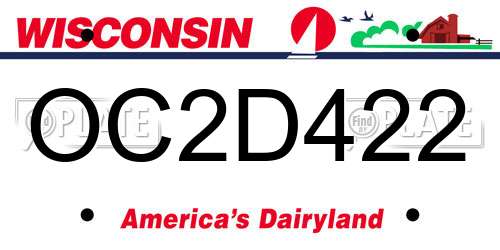 OC2D422 Wisconsin License Plate