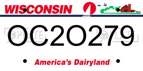OC2O279 Wisconsin License Plate