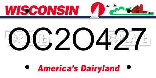 OC2O427 Wisconsin License Plate