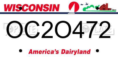 OC2O472 Wisconsin License Plate
