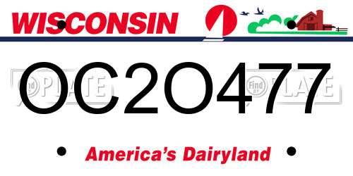 OC2O477 Wisconsin License Plate