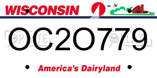 OC2O779 Wisconsin License Plate