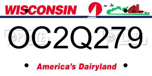 OC2Q279 Wisconsin License Plate