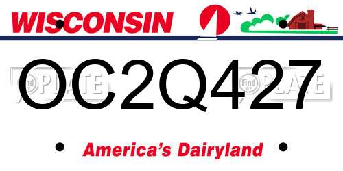 OC2Q427 Wisconsin License Plate