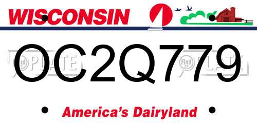 OC2Q779 Wisconsin License Plate