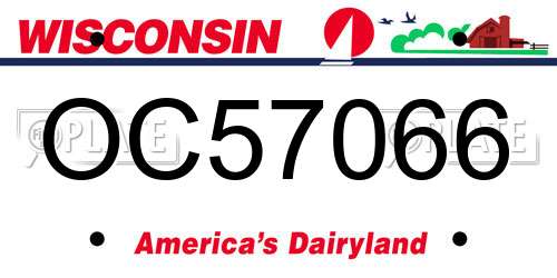 OC57066 Wisconsin License Plate