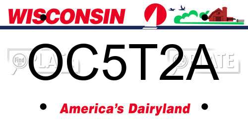 OC5T2A Wisconsin License Plate