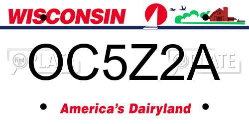 OC5Z2A Wisconsin License Plate