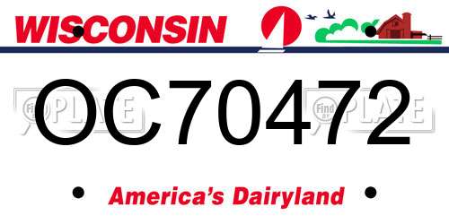 OC70472 Wisconsin License Plate