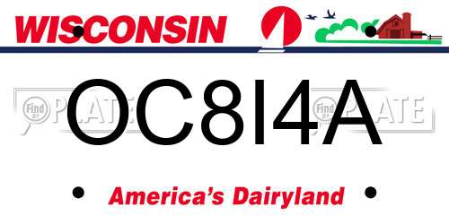 OC8I4A Wisconsin License Plate