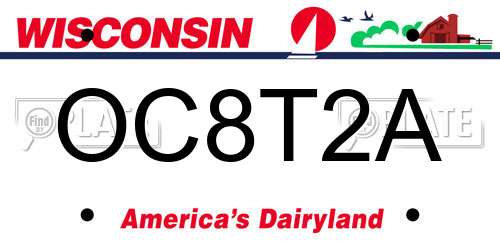 OC8T2A Wisconsin License Plate