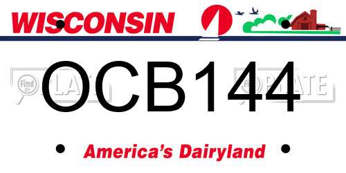 OCB144 Wisconsin License Plate