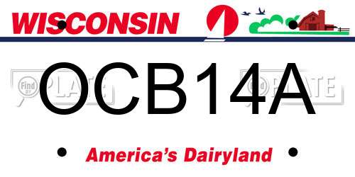 OCB14A Wisconsin License Plate