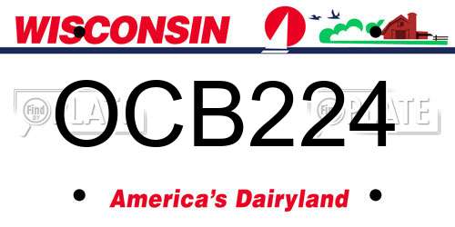 OCB224 Wisconsin License Plate