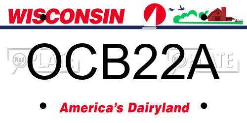 OCB22A Wisconsin License Plate