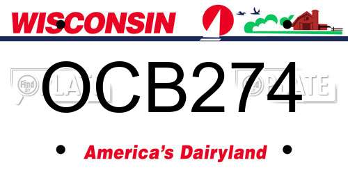 OCB274 Wisconsin License Plate