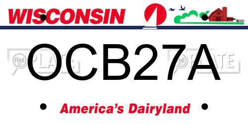 OCB27A Wisconsin License Plate