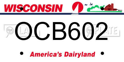 OCB602 Wisconsin License Plate