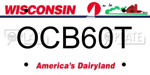 OCB60T Wisconsin License Plate