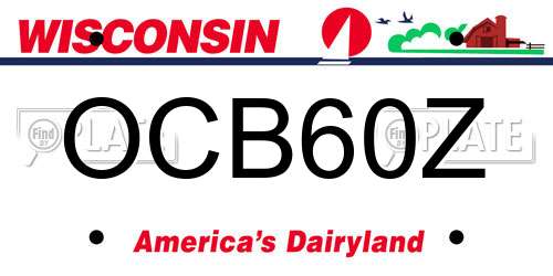 OCB60Z Wisconsin License Plate