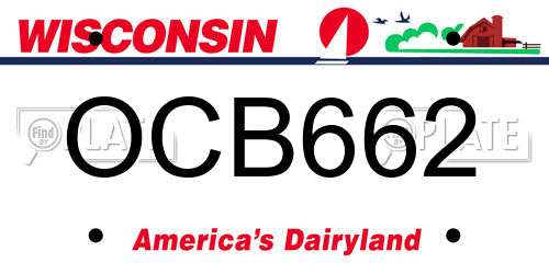 OCB662 Wisconsin License Plate