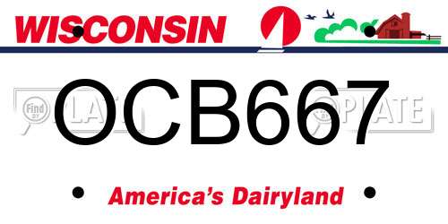 OCB667 Wisconsin License Plate