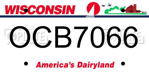 OCB7066 Wisconsin License Plate