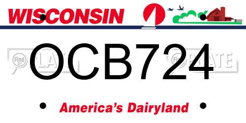OCB724 Wisconsin License Plate