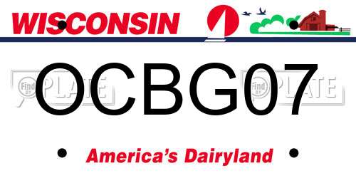 OCBG07 Wisconsin License Plate