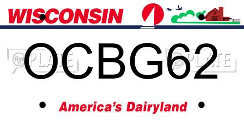 OCBG62 Wisconsin License Plate