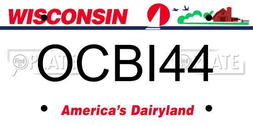 OCBI44 Wisconsin License Plate