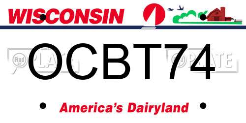 OCBT74 Wisconsin License Plate