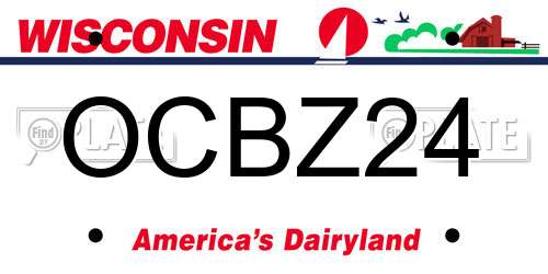 OCBZ24 Wisconsin License Plate
