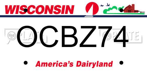 OCBZ74 Wisconsin License Plate