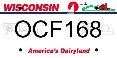 OCF168 Wisconsin License Plate