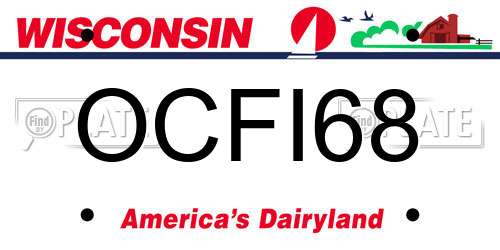 OCFI68 Wisconsin License Plate