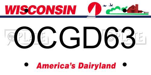 OCGD63 Wisconsin License Plate