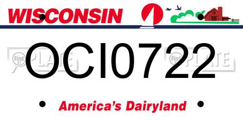 OCI0722 Wisconsin License Plate