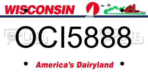 OCI5888 Wisconsin License Plate