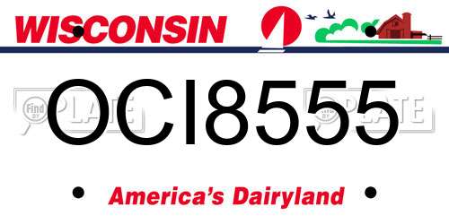 OCI8555 Wisconsin License Plate